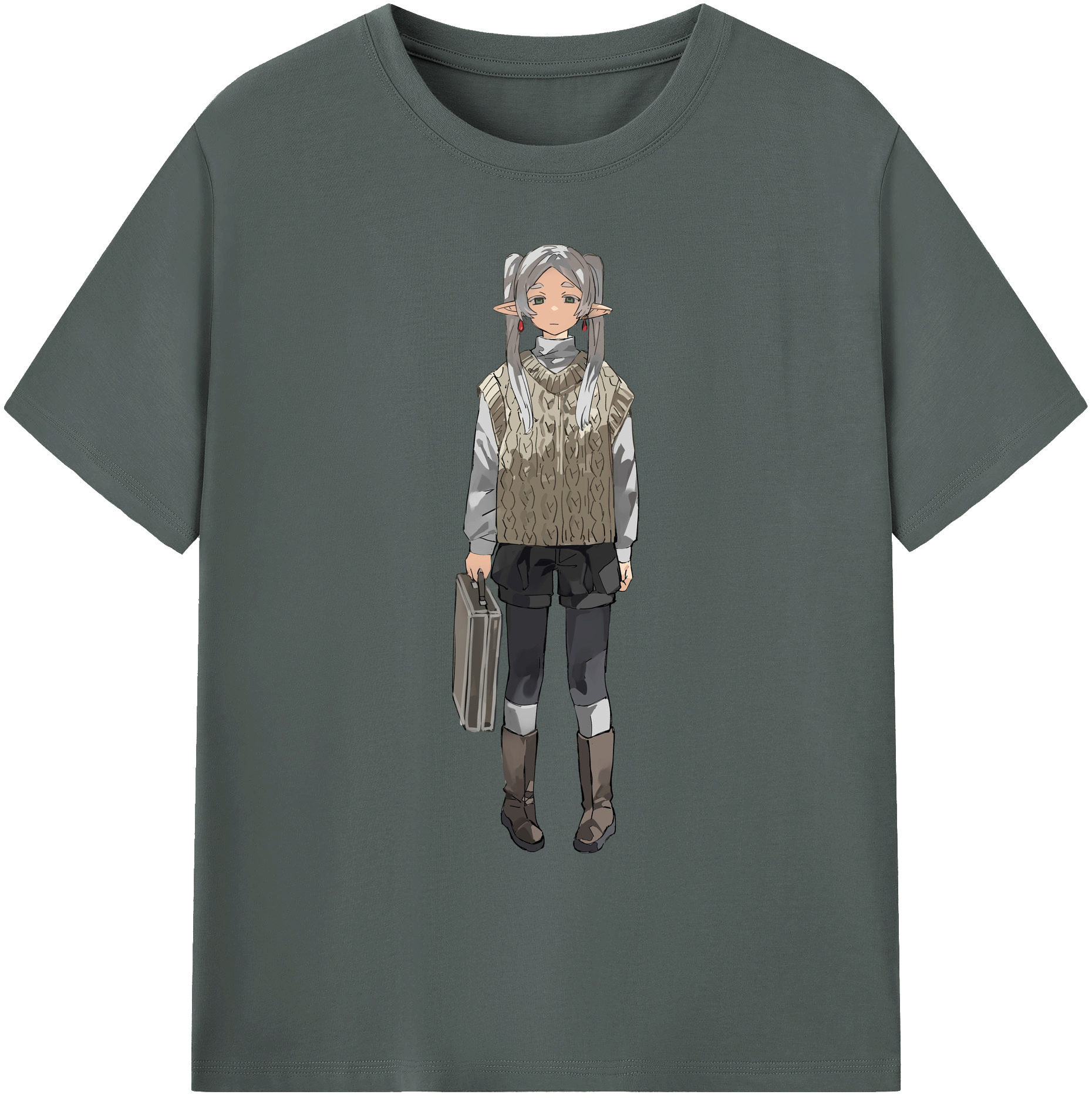 （画像用） 葬送のフリーレン Frieren 綿100％ メンズ半袖Tシャツ｜肌触りやわらか＆通気性